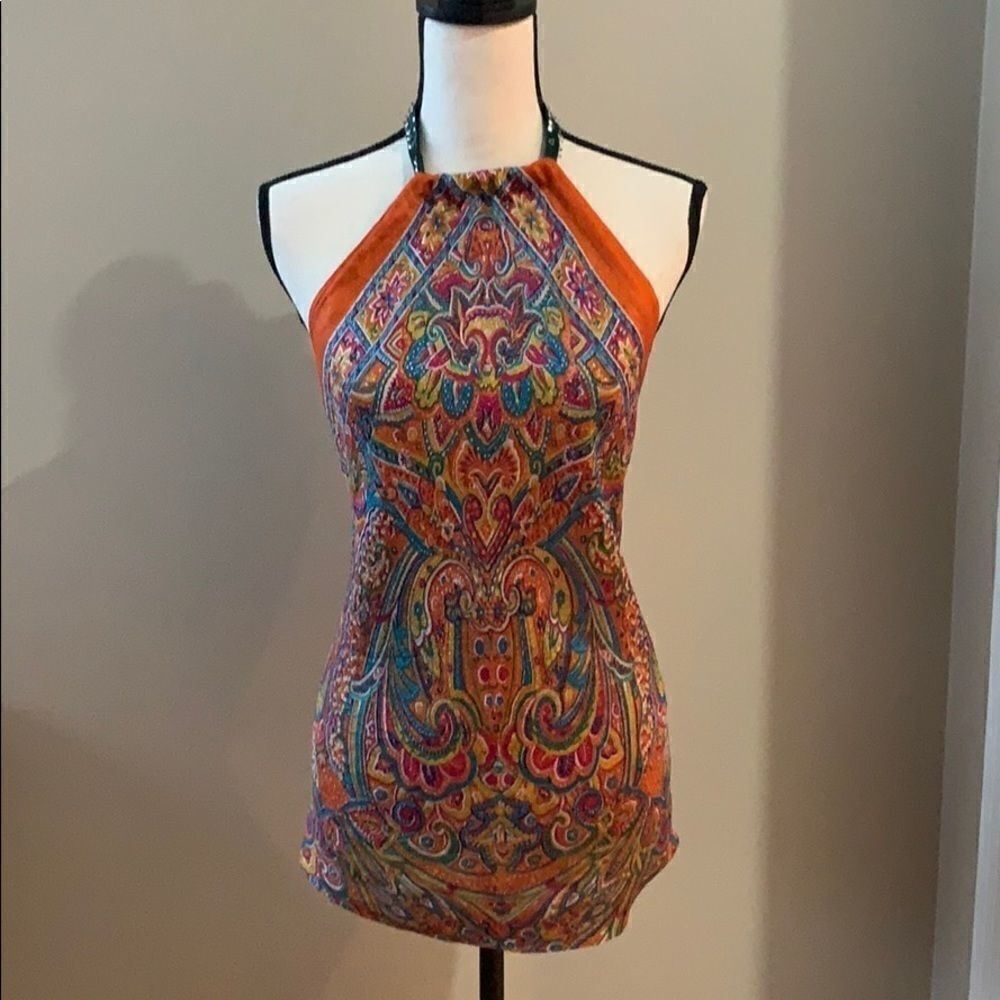 Red Haute Silk Halter 
